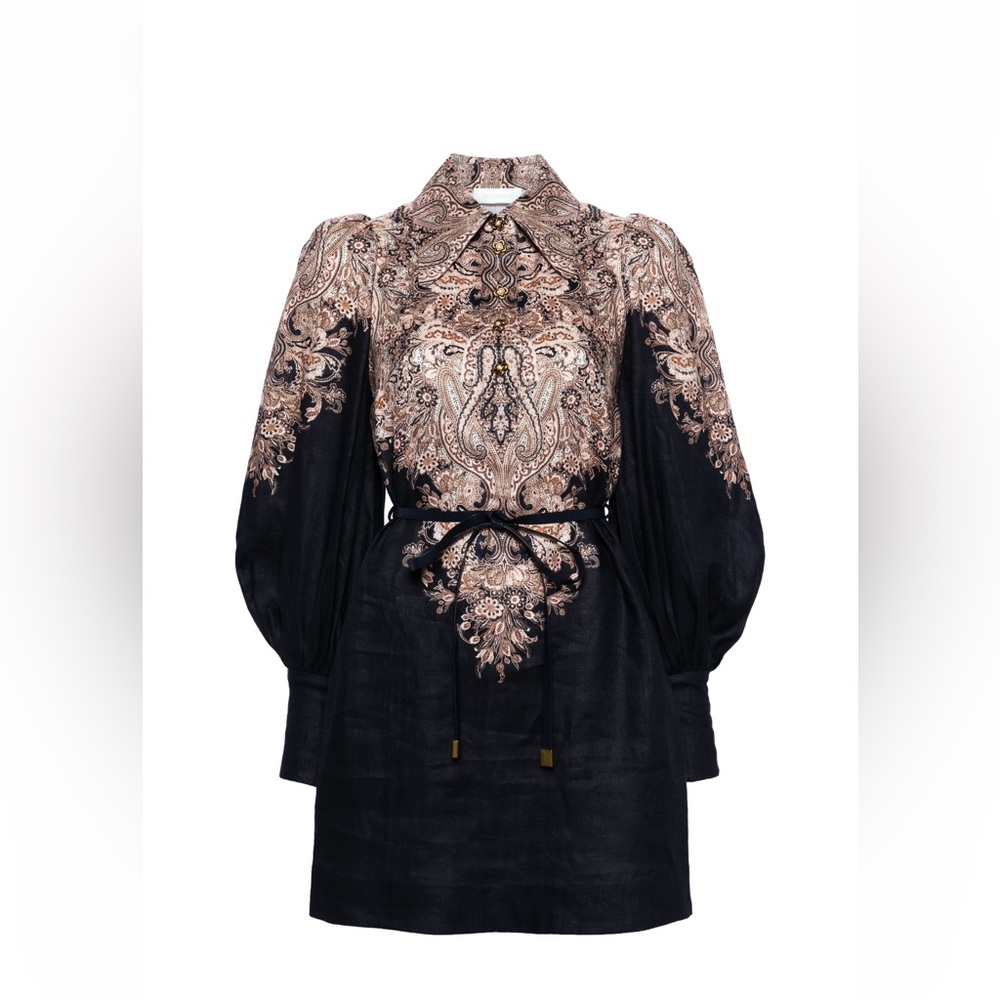 Zimmermann navy dress with belt